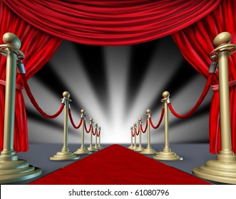 Red Carpet Curtains Hollywood Premier Grand Opening Movie Star