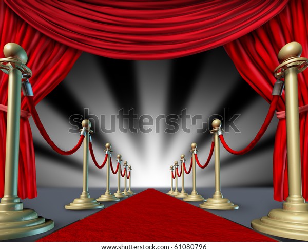 Red Carpet Curtains Hollywood Premier Grand Stock Illustration 61080796 ...