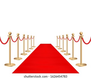 Red Carpet Golden Barriers Realistic 3d Stock Vector (Royalty Free ...