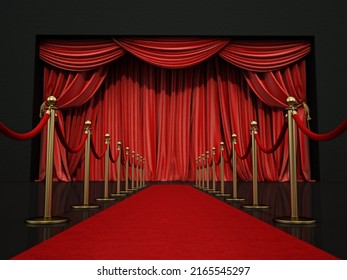 Red Carpet Velvet Ropes Leading Stage Stock Illustration 2165545297 ...