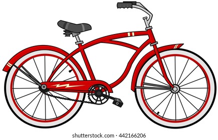 Red cartoon bicycle