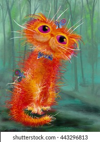 Red cat in forest