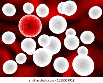 Red Cell Between White Cells Stock Illustration 1555069919 | Shutterstock