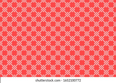 Red checkered seamless pattern. Stock cage repeat texture background. Fabric texture surface design. Flat cell kitchen abstract border.