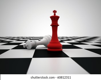 Red Chess King Last Piece Standing