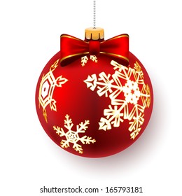 Red Christmas Ball On Gift Bows Stock Illustration 165793181 | Shutterstock