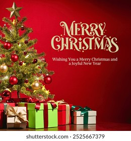 Red Christmas post design, Christmas Instagram post,Christmas post with empty space to edit, new year, Christmas decorations, religion, holiday,post design template. - Powered by Shutterstock