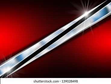 Red Chrome Business Background / Red, Black And Metal Business Background With Reflections