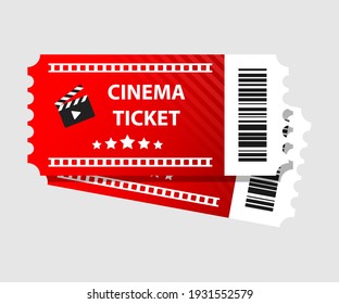 Red Cinema Tickets Illustration Movie Tickets