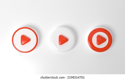 red circle collection colored round play button on pastel background. Concept of video icon logo for play clip, audio playback. 3d rendering. Play interface symbol. social media and website posts  - Powered by Shutterstock