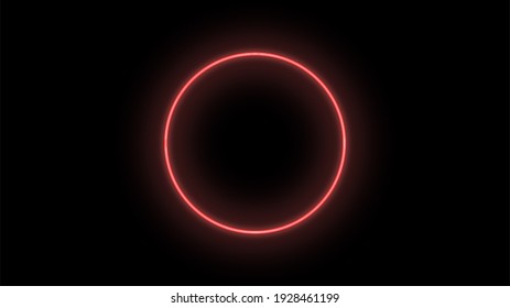 Red Circle Neon Light Eclipse 