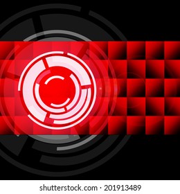 Red Circles Background Showing LP Or Record 