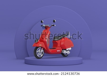 Similar – Image, Stock Photo Retro motorbike on platform lift in workshop