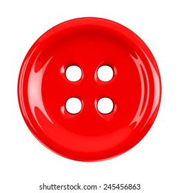 Red Cloth Button, 3d