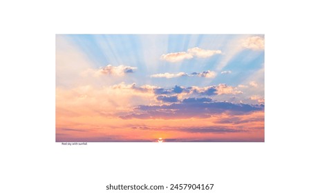 Red cloud sky with sunfall which is vibrant and attractive
