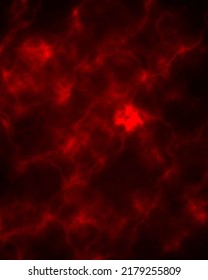 Red Clouds In Dark Black Nights Sky Spooky Creepy Strange Halloween Horror Thriller Background Effect, Digital Artwork  