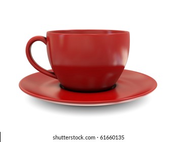 Red Coffee Cup Isolated On White Background