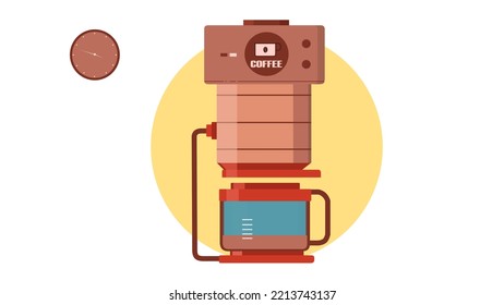 A Red Coffee Machine With Coffee