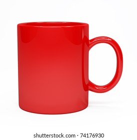 Red Coffee Mug Isolated