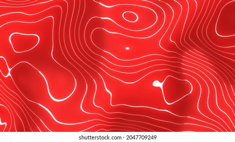 Red Color Glowing Liquid Line Animation 4k. Red Spline Line.	