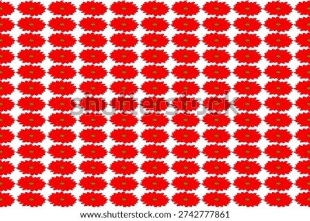 Red colored symmetrical pattern for textile designs.