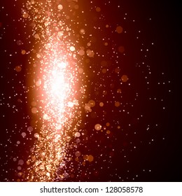 Стоковая иллюстрация: Red colour bokeh abstract light background. Illustration