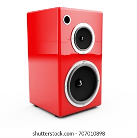 Red columns on a white background 3d render