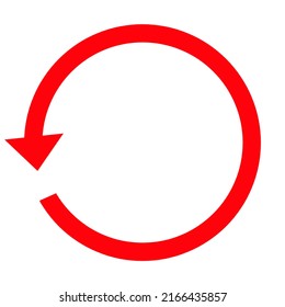 Red Counter Clockwise Arrow Icon, Circular Arrow Icon 