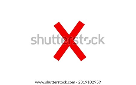 red cross mark, 2 D red check mark