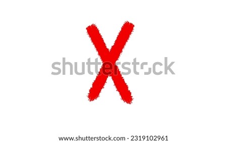 red cross mark, 2 D red check mark