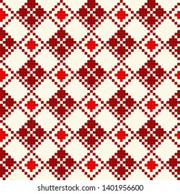 Red Cross Stich Pattern Seamless