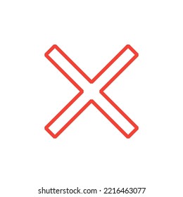 An Red Cross, X, On Transparent Background