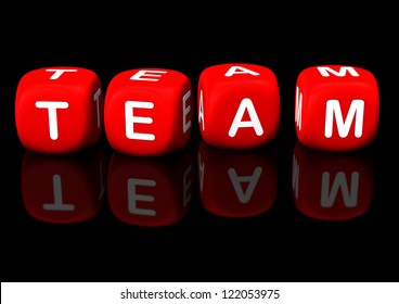 Red Cubes Text Team Black Background Stock Illustration 122053975 ...