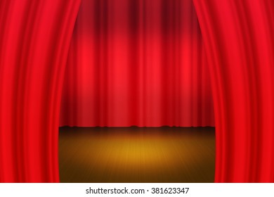 Red Curtain Backdrop Stock Illustration 381623347 