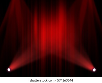 Red Curtain Stage Theater Background
