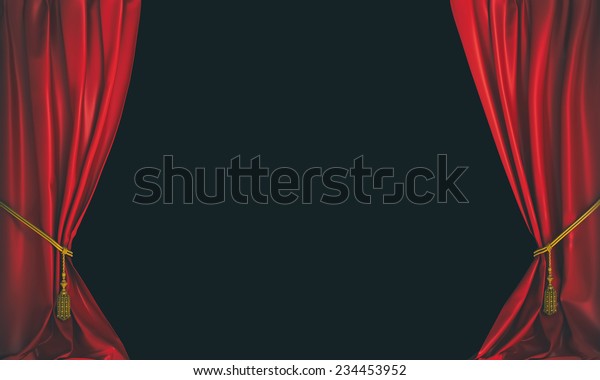 Red Curtains Background Stock Illustration 234453952