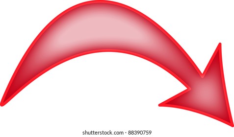 Red Curved Arrow