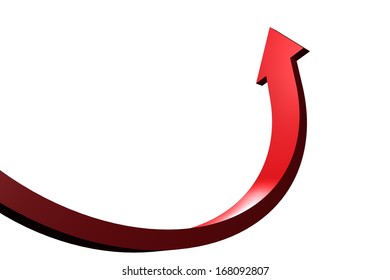 Red Curved Arrow Pointing Up