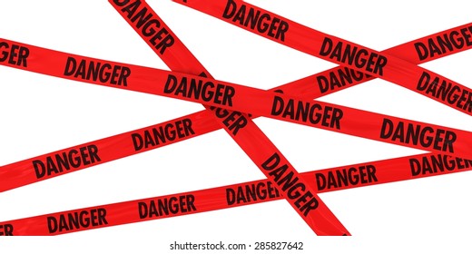 Red DANGER Barrier Tape Background