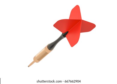 Red Dart closeup, 3D rendering isolated on white background - Shutterstock ID 667662904