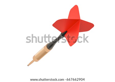 Red Dart closeup, 3D rendering isolated on white background