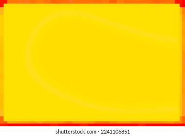 Red decorative frame and empty center yellow gradient background which it fits black   white text where the usual 2D font looks impressive