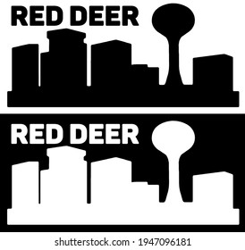 Red Deer Alberta Canada City Skyline With Water Tower