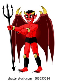 Classic Red Devil Cartoon Character Stock Vector (Royalty Free ...