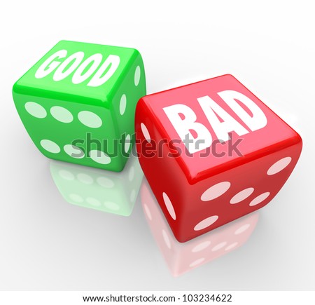 Red Dice Word Bad Green Die Stock Illustration Royalty Free Stock