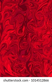 Red digital background made of interweaving curved shapes. Illustration