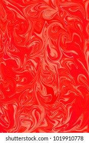 Red digital background made of interweaving curved shapes. Illustration