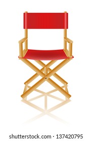 Red Directors Chair On White