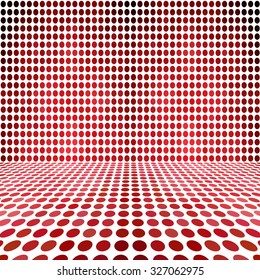 Red Dot Empty Perspective Digital Space Wall Room