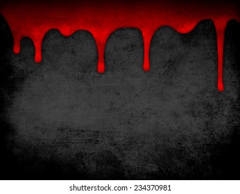 Red Dripping Blood Grunge Background